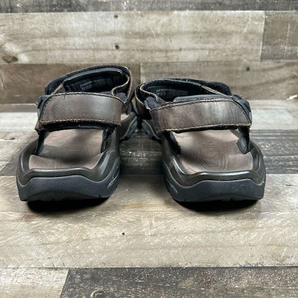 Teva Men’s Size 14 Hiking Sport Sandals Brown Adjustable Hook and Loop Leather main image 6